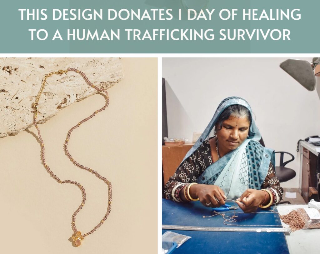 Trades of Hope, Lady Slipper Necklace, Golden, India, After the Storm... When the Dust Settles