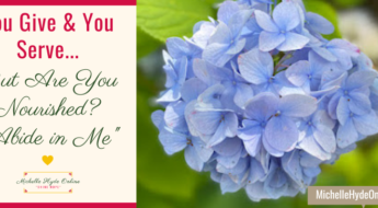 You Give & You Serve... But Are You Nourished? "Abide in Me"