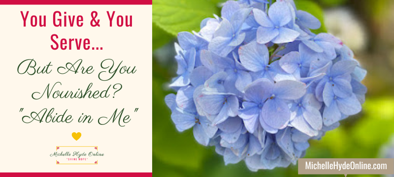 You Give & You Serve... But Are You Nourished? "Abide in Me"