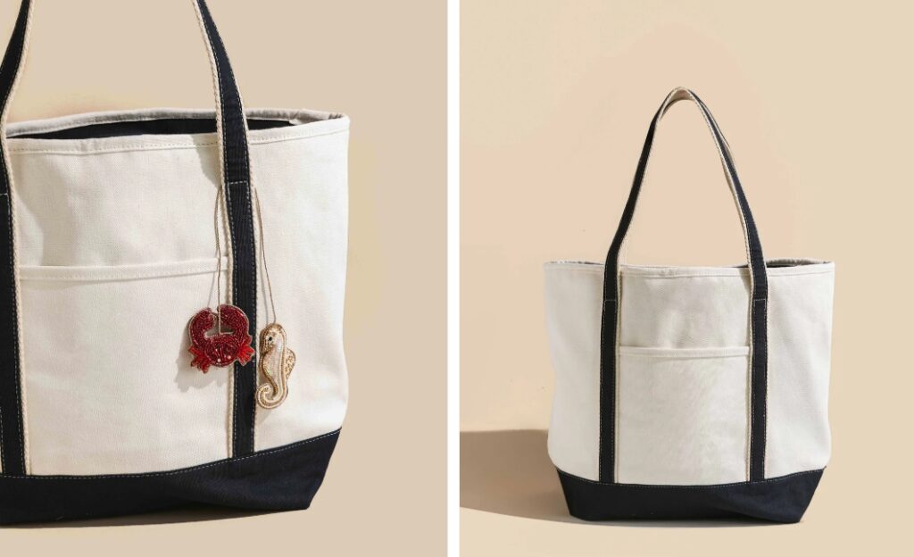 Trades of Hope, Bourne Beach Tote with Seaside Bag Charm, India, You Give & You Serve... But Are You Nourished? "Abide in Me"