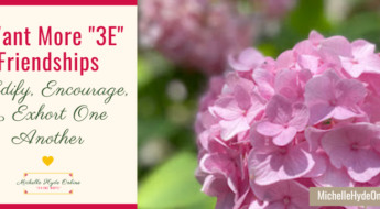 I Want More "3E" Friendships--to Edify, Encourage, & Exhort One Another