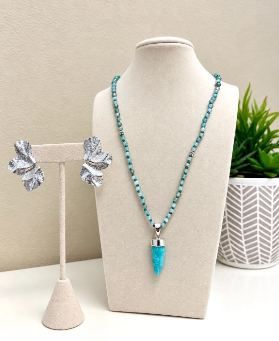 Trades of Hope, Dominican Republic, Larimar & Leaf Set, I Just Need Peace